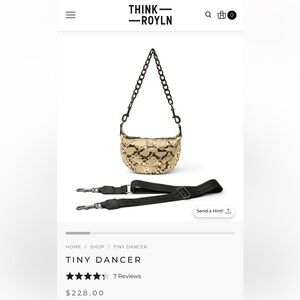 Think Rylon NWT Snake Print Crossbody Bag with Black Strap